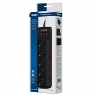 Surge Protector SVEN SF-05PL, 5 Sockets, 1.8m, individual switches, Black thumbnav 4