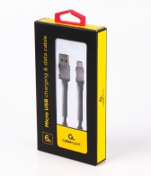 Cable micro USB2.0 Cotton braided - 1.8m - Cablexpert CCB-mUSB2B-AMBM-6, Black, Professional series, USB 2.0 A-plug to Micro B-plug, blister thumbnav 2