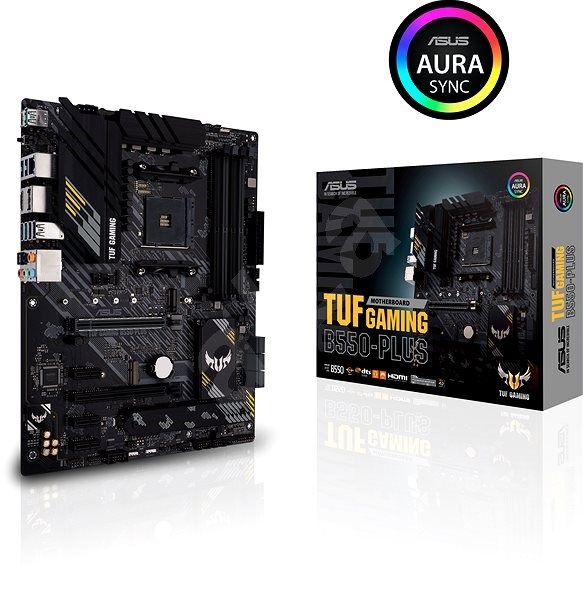 ASUS TUF GAMING B550-PLUS, Socket AM4, AMD B550, Dual 4xDDR4-4800, APU AMD graphics, HDMI, DP, 2xPCIeX16 4.0, 6xSATA3, 3xPCIeX1, RAID, 2xM.2 4.0, 1xM.2E-Key, S1200A HDA, SPDIF, 2.5GbE LAN, 2xUSB3.2 Gen 2(A+C), 6xUSB3.2, Aura Sync RGB, ATX photo 3