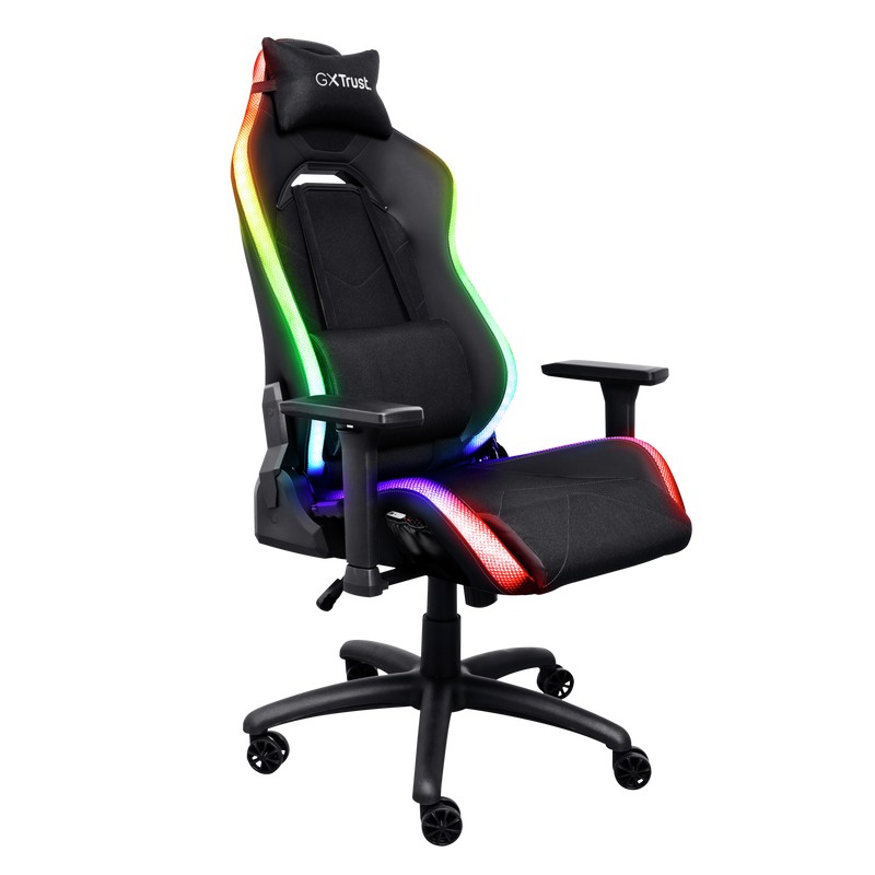 Fotoliu Gaming Trust GXT 719 Ruya / 150kg / up to 195cm / Black RGB photo 2
