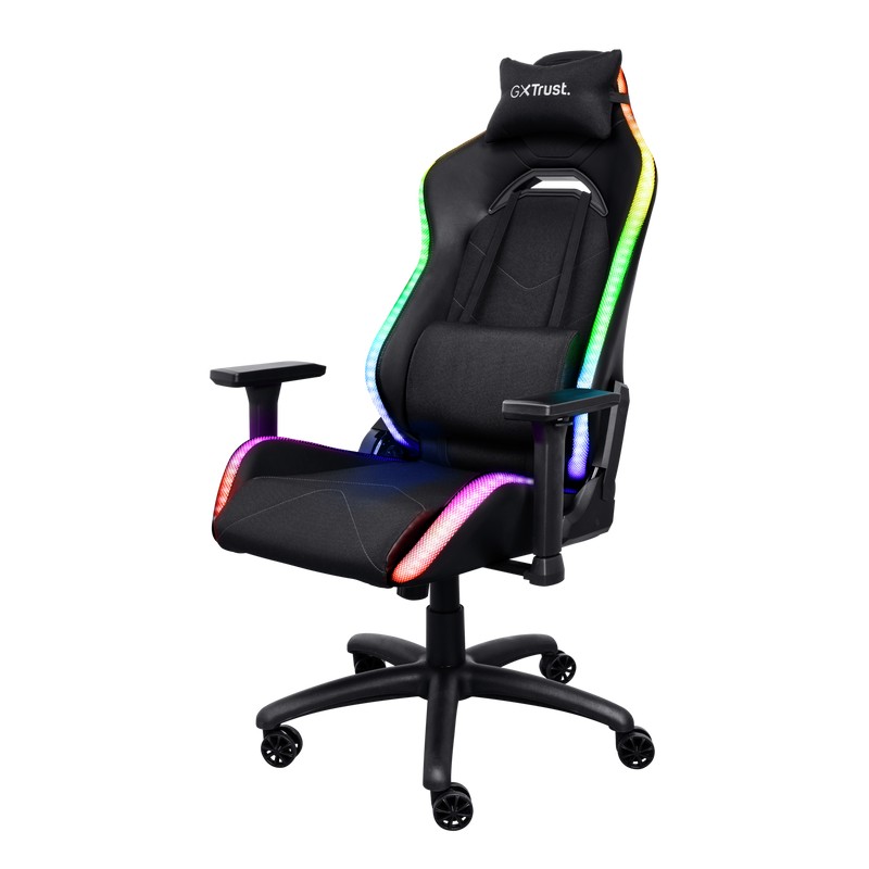 Fotoliu Gaming Trust GXT 719 Ruya / 150kg / up to 195cm / Black RGB photo 3