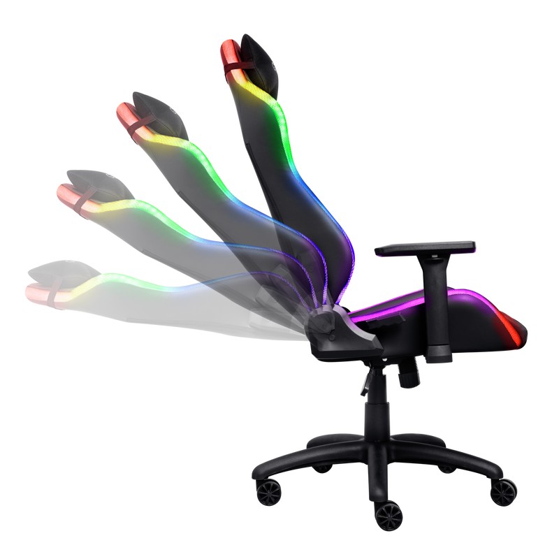 Fotoliu Gaming Trust GXT 719 Ruya / 150kg / up to 195cm / Black RGB photo 4