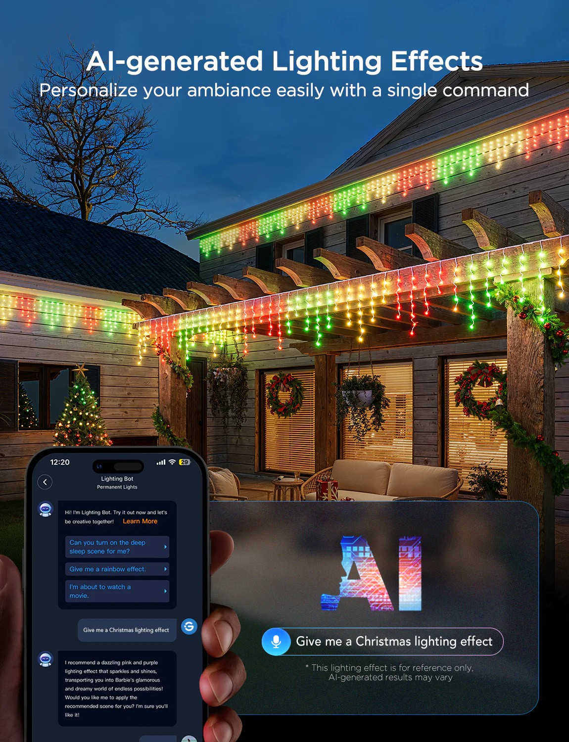 Уличная гирлянда в виде сосулек GOVEE RGBIC Icicle Ligths 10M photo 6
