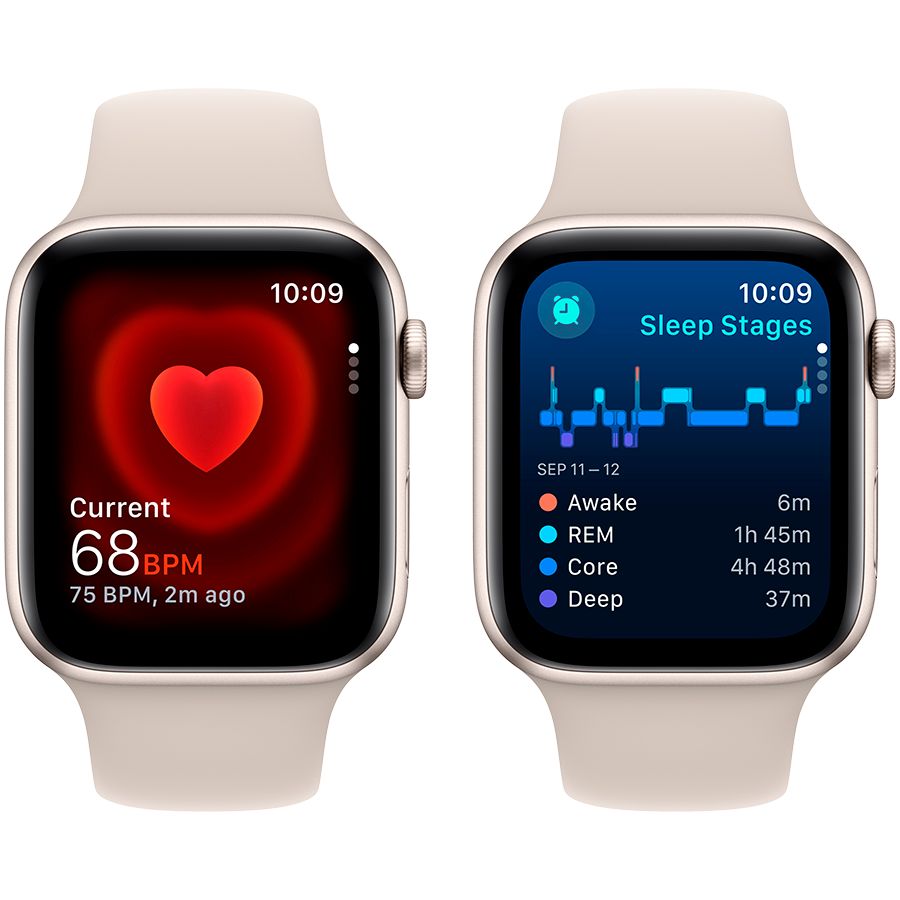 Smart watch Apple Watch SE GPS 44mm Starlight Aluminium Case with Starlight Sport Band - M/L (MRE53QI/A) 1 GB 1.78 photo 5