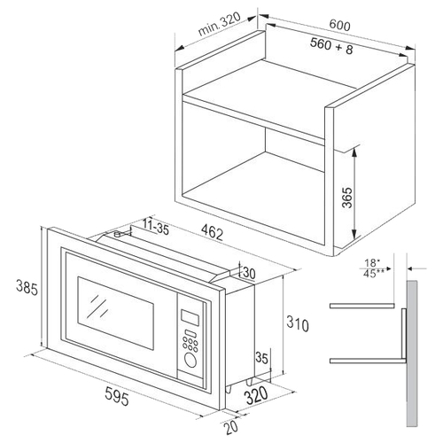 Cuptor cu microunde Hansa AMM20BEWH photo 6