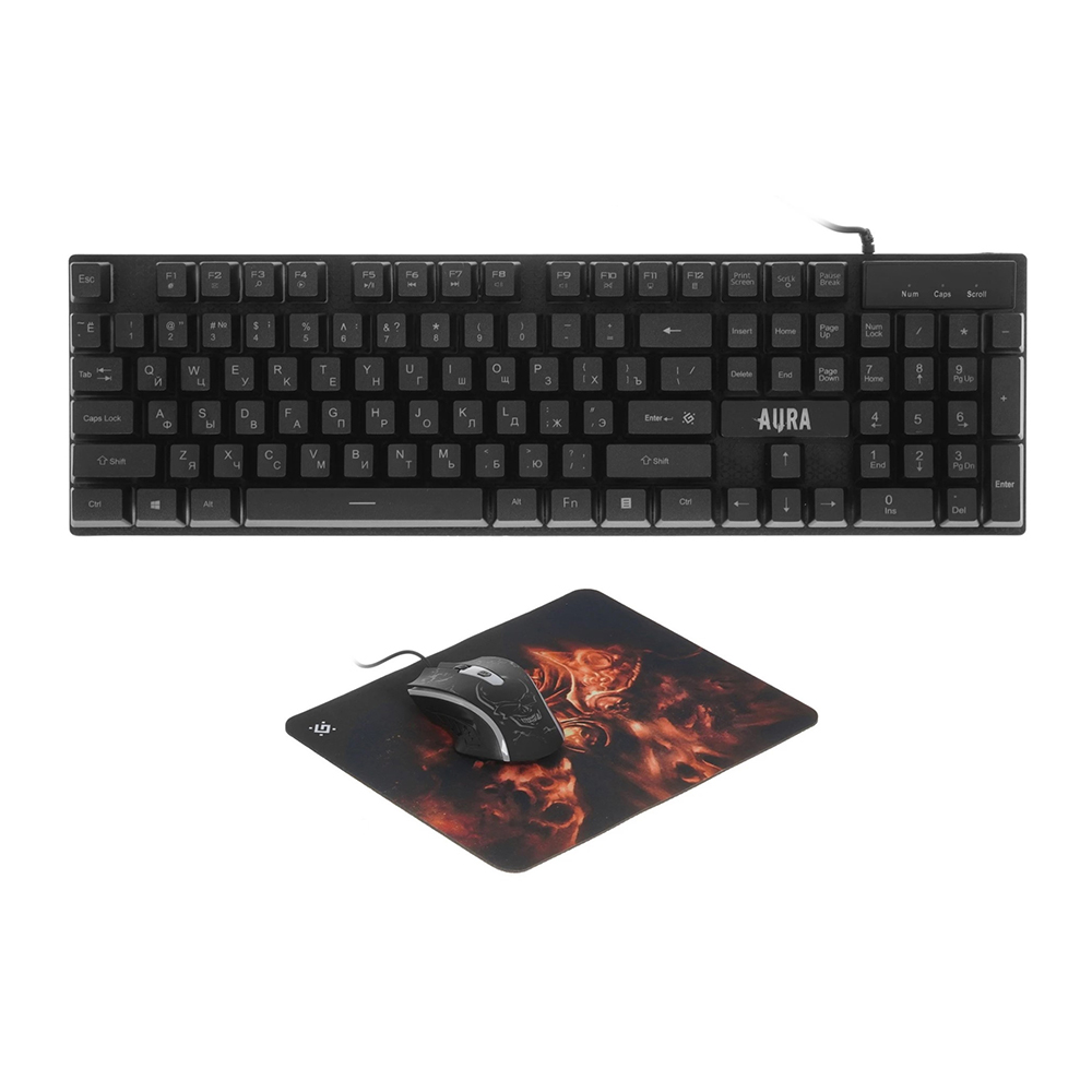 Tastatura + mouse cu fir Defender Challenge Aura MKP117 52117 / Membrana photo 1