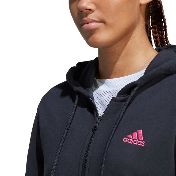 Hanorac Adidas W LIN FT FZ HD L Negru Femei photo 2
