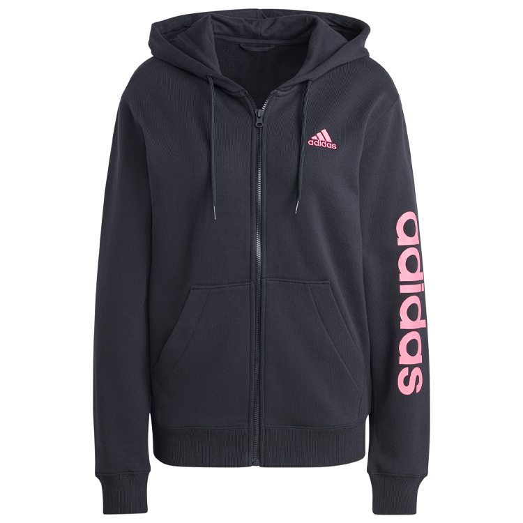 Hanorac Adidas W LIN FT FZ HD L Negru Femei photo 4