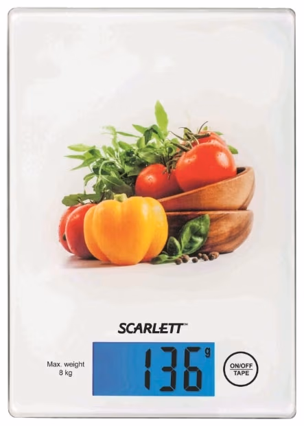 Кухонные весы Scarlett SC1217, 8 кг, Белый