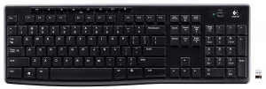 Logitech Wireless Keyboard K270, Multimedia, 8-keys, Spill-resistant, Nano receiver, USB, Retail thumbnav 1