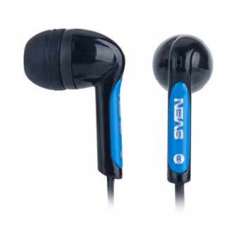 SVEN SEB-135, Earphones, 20-20000Hz, 28ohm, 106dB, 1.2m, L-shaped connector, Tangle-free flat cable, Black
