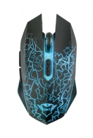 Trust Gaming Mouse GXT 107 Izza Wireless, Micro receiver, 800-2400 dpi, 6 buttons and unique LED light design, Rubberized top cover for a firm grip, Black thumbnav 1