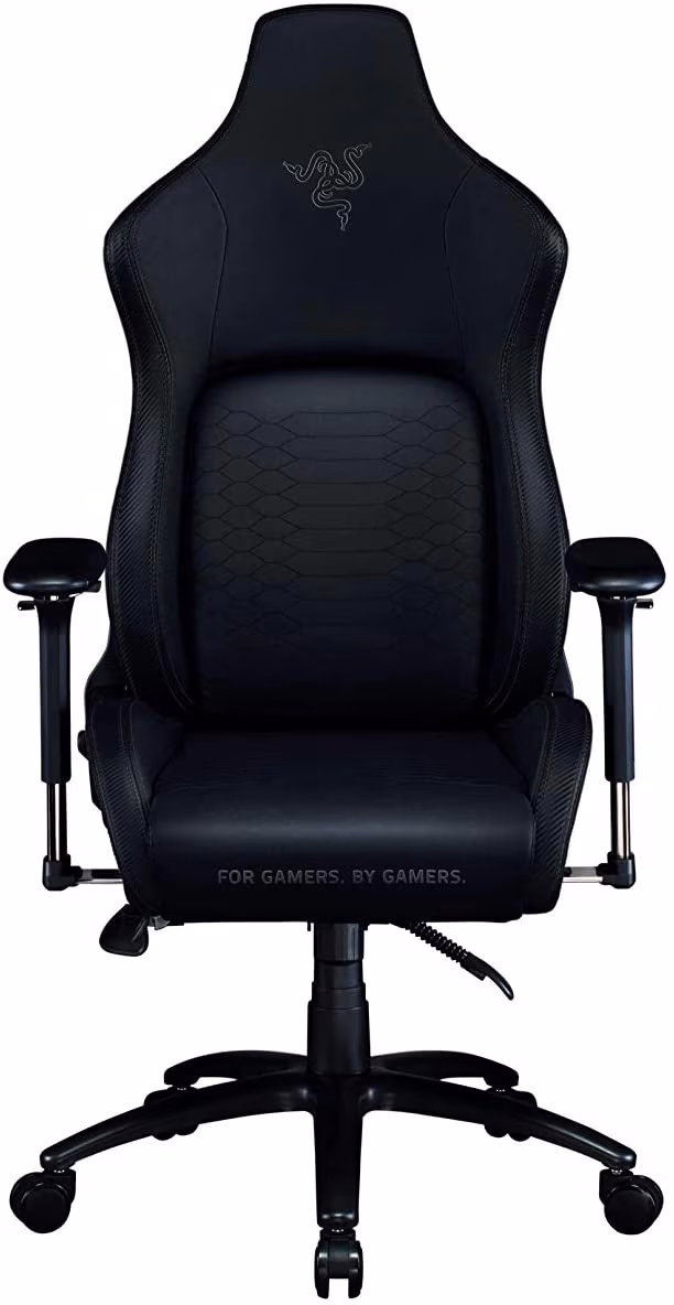 Razer Gaming Chair Iskur Black Edition Class 4 gas lift,  Armrest with comfortable cushions, 5-star metal powder coated, Tilting seat with locking possibility, Recommended Size: (170 – 190cm), < 136kg, Black 