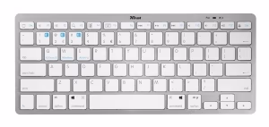 Trust Nado Ultra-thin Wireless Bluetooth keyboard, Bluetooth 4.0, Power saving,  Triple pairing - Able to switch FN functions to match operating systems perfectly: iOS/MacOS, Windows and Android, US, Silver