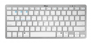 Trust Nado Ultra-thin Wireless Bluetooth keyboard, Bluetooth 4.0, Power saving,  Triple pairing - Able to switch FN functions to match operating systems perfectly: iOS/MacOS, Windows and Android, US, Silver