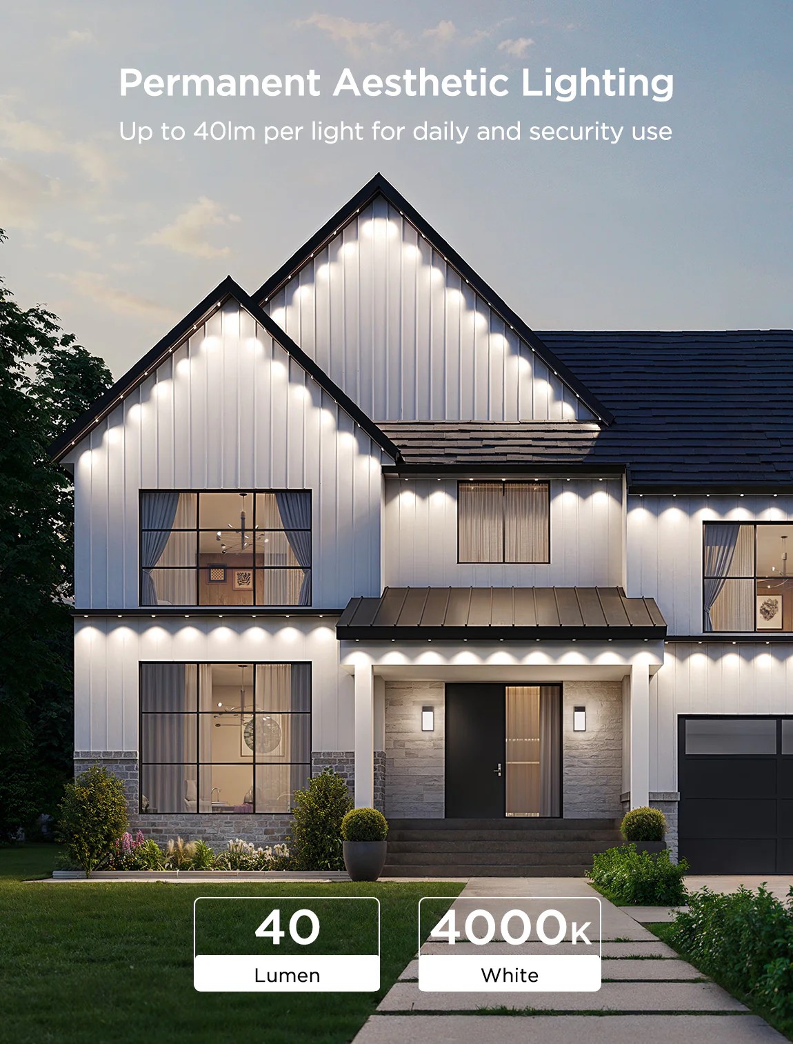 Наружное освещение GOVEE RGBICW Permanent Outdoor Lights 2 30M, 72 Lights photo 3