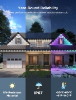 Наружное освещение GOVEE RGBICW Permanent Outdoor Lights 2 30M, 72 Lights thumbnav 9
