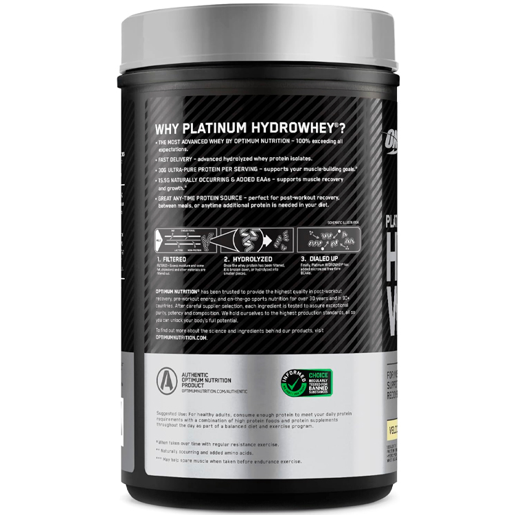Гидролизат протеина Optimum Nutrition Platinum Hydro Whey Vanilla 1.76lb/798г photo 3