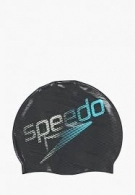 Силиконовая шапочка для плавания Speedo SLOGAN PRT CAP AU BLACK/GREEN