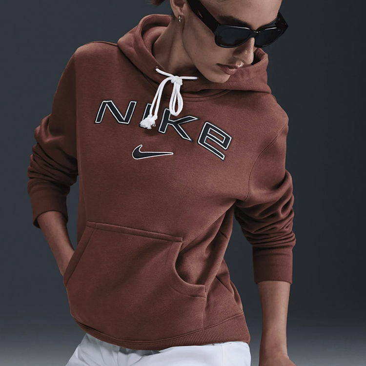 Hanorac Nike W NSW PHNX FLC STD PO LOGO HDY M Maro Femei photo 4