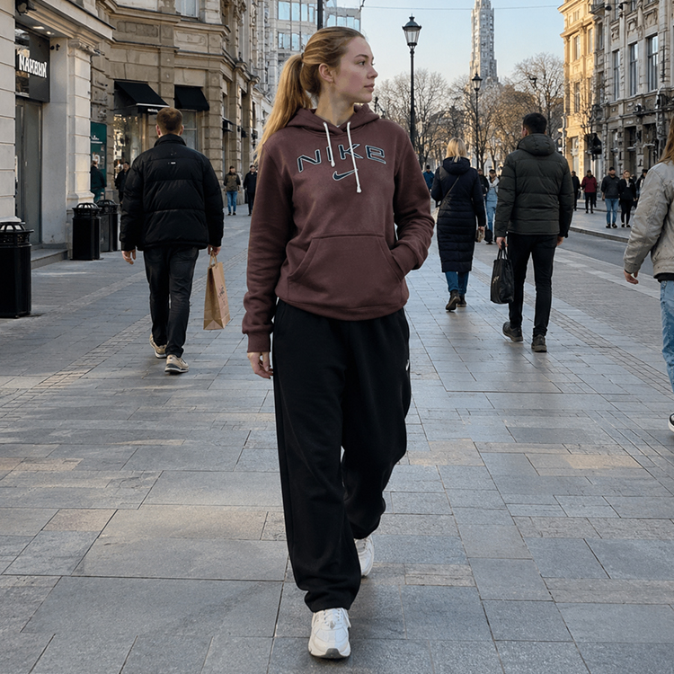 Hanorac Nike W NSW PHNX FLC STD PO LOGO HDY M Maro Femei photo 7