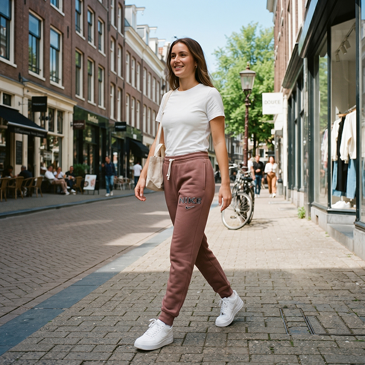 Брюки Nike W NSW PHNX FLC MR STD LOGO PNT L Коричневый Женский photo 3