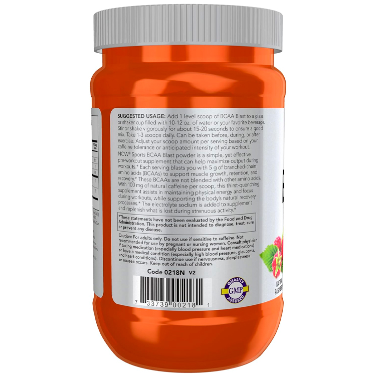 Предтренировочный комплекс Now Sports BCAA Blast Powder,  Raspberry photo 3