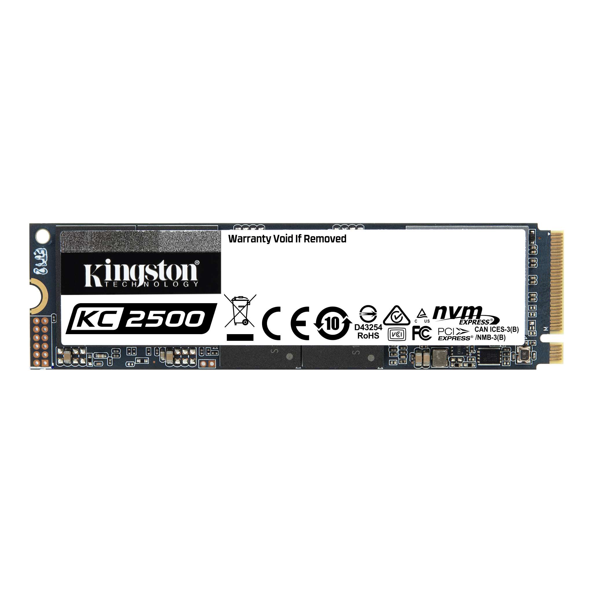 M.2 NVMe SSD 500GB Kingston KC2500, Interface: PCIe3.0 x4 / NVMe1.3, M2 Type 2280 form factor, Sequential Reads 3500 MB/s, Sequential Writes 2500 MB/s, Max Random 4k Read 375,000 / Write 300,000 IOPS, SMI 2262EN controller, 96-layer 3D NAND TLC photo 1