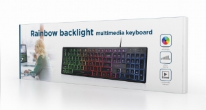 Gembird KB-UML-01 "Rainbow" backlight multimedia keyboard, black, US layout thumbnav 4