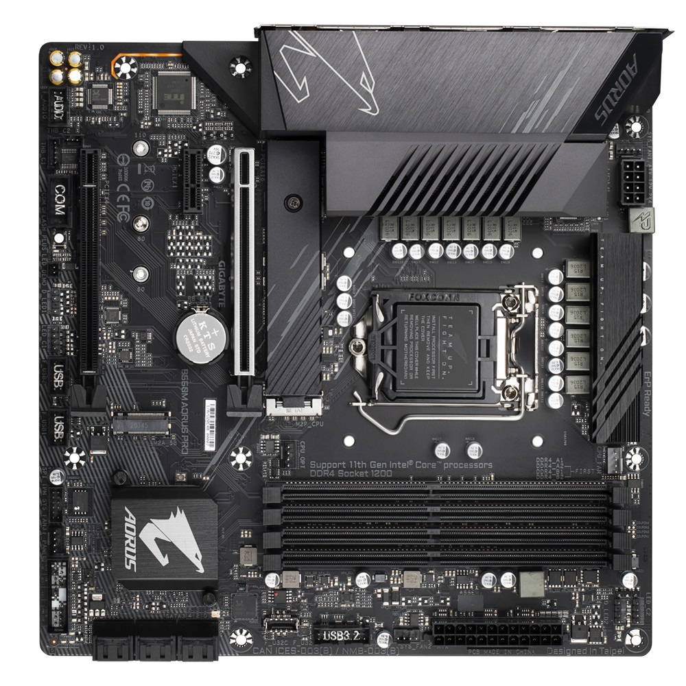 GIGABYTE B560M AORUS PRO, Socket 1200, Intel® B560 (11/10th Gen CPU), 12+1Phases, Dual 4xDDR4-5333, CPU Intel graphics, HDMI, DP, 2xPCIe X16 4.0, 6xSATA3, 2xM.2 4.0, 1xPCIe X1, ALC1200, 2.5GbE LAN, 2xUSB3.2 Gen2 A+C, 4xUSB3.2, RGB Fusion, mATX photo 1