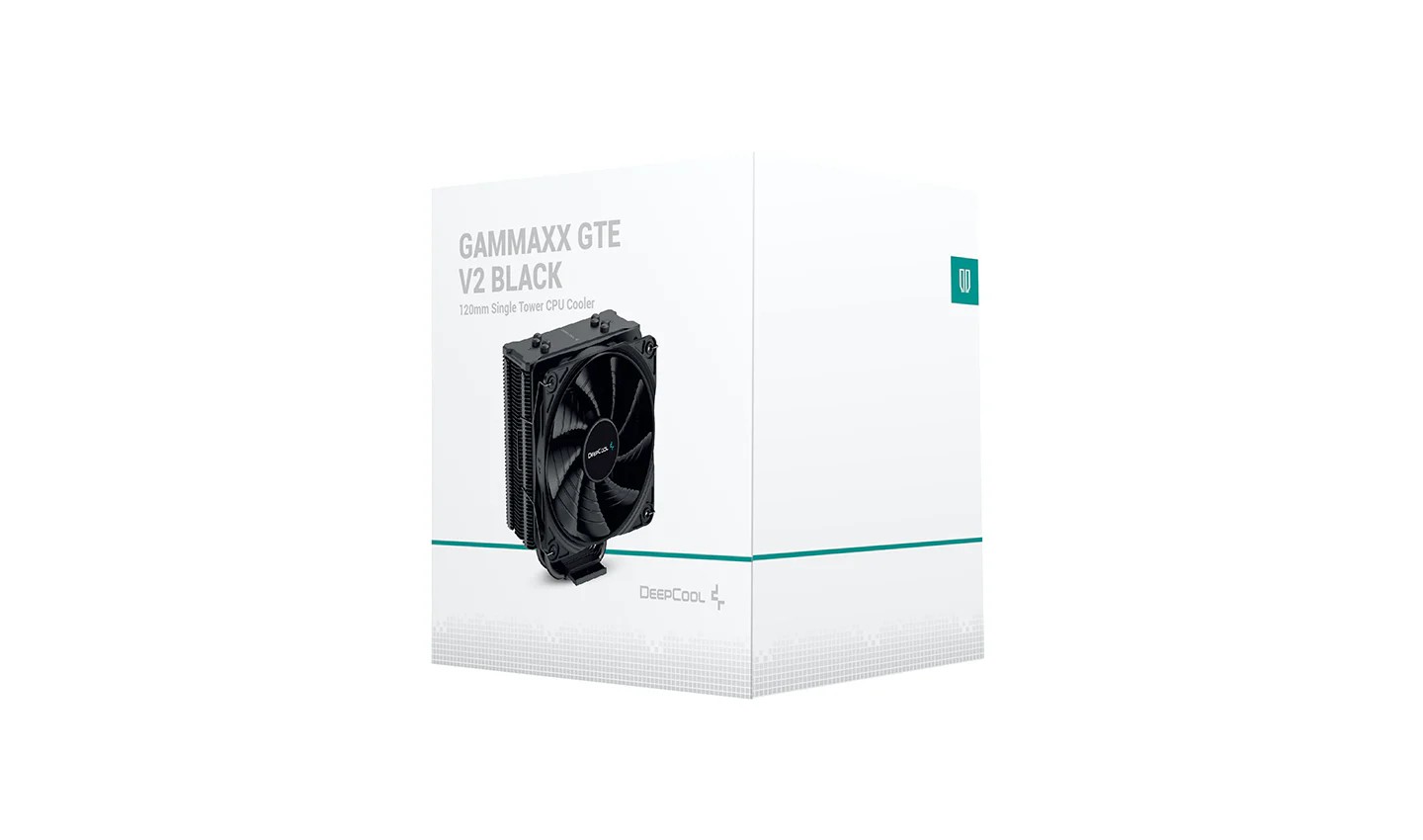 DEEPCOOL Cooler "GAMMAXX GTE V2 BLACK", Socket LGA1700(adapter needed)//1200/1151/1150/1155 & AM4, 1x fans: 120x120x25mm, 500~1650 RPM±10%, <27.8 dB(A), Heatpipe 6mm x4 pcs, 64.5 CFM, 4-pin PWM, Hydro Bearing photo 4