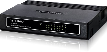 TP-LINK TL-SF1016D  16-port Desktop Switch, 16 10/100M RJ45 ports, Plastic case photo 1
