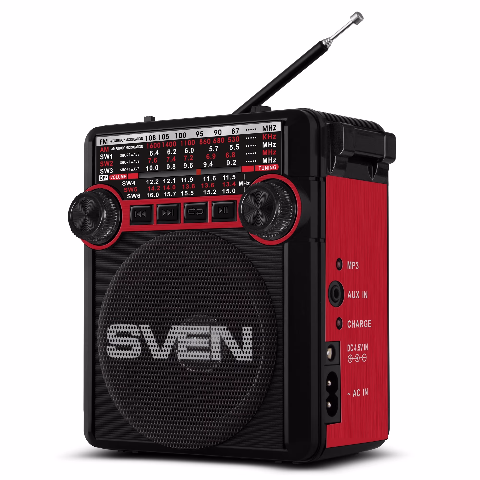 Колонка Портативная SVEN SRP-355, Black / 3W / Bluetooth / FM/AM/SW Radio / USB / microSD 