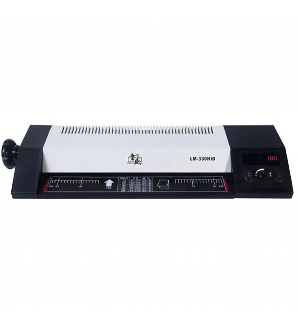 Qsmile LM330iDX A3, Black, Rollers: 2(hot shoe), Reverse, Input width: 330 mm,Speed: 55 cm/min, Min Film thickness: 160(2*80) microns, Max. film thickness: 250(2*125) microns, Min Film size: Credit card size (54*86 mm), Max. Paper size: A3, Max. lam. thic photo 2