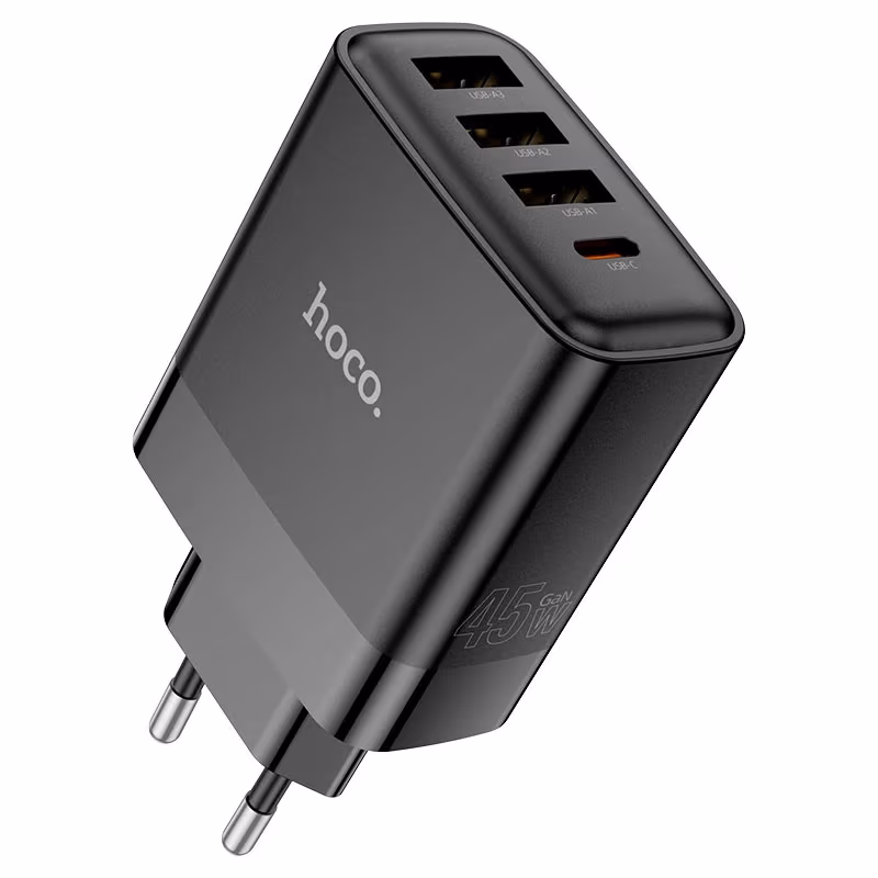 Зарядное устройство HOCO C127A  Intelligent / up to PD45W / QC3.0, Black 