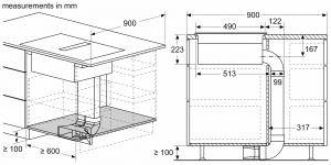 Plita incorporabila inductie cu hota Bosch PIE611B15E