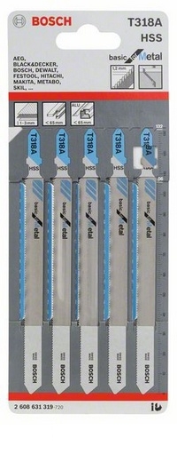 Set de panze de ferastrau pentru puzzle Bosch T 318 A / Basic for Metal , 2608631319 photo 2