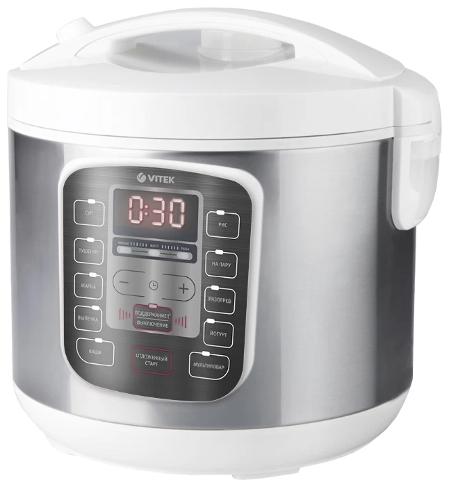 Multifierbator Vitek VT-4219, 5 l, 900 W, 10 programe, Alb cu inox