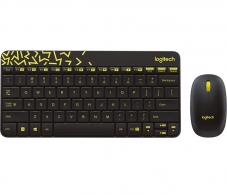Logitech Wireless Desktop MK240 Nano USB, Keyboard + Mouse, 2.4GHz nano USB receiver, Black/Chartreuse Yellow, Retail - RUS thumbnav 1