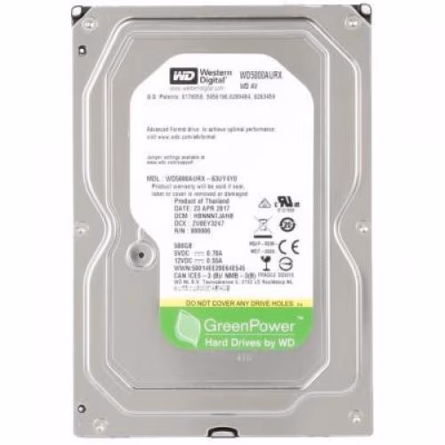 3.5" HDD 500GB Western Digital WD5000AURX AV-GP™, 5400rpm, 64MB, SATAIII, FR 