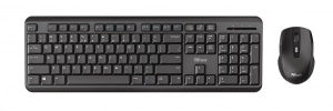 Trust ODY Wireless Silent Keyboard and Mouse Set, Silent keys and mouse buttons, Spill-resistant, RU, Black
