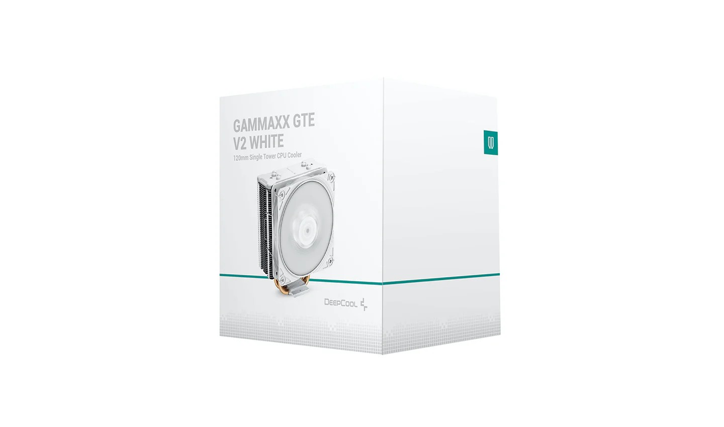 DEEPCOOL Cooler "GAMMAXX GTE V2 WHITE", Socket LGA1700/1200/1151/1150/1155 & AM4, 1x fans:120x120x25mm, 500~1650 RPM±10%, <27.8 dB(A), Heatpipe 6mm x4 pcs, 64.5 CFM, 4-pin PWM, Hydro Bearing photo 3
