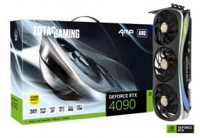 ZOTAC GeForce RTX 4090 AMP Extreme AIRO 24GB GDDR6X, 384bit, 2580/21000Mhz, Ada Lovelace/DLSS3, PCIeX16 4.0, 1xHDMI, 3xDP, AIR Optimized Design, Triple Fan / IceStorm 3.0, Active Fan Control/FREEZE Fan Stop/Dual Bios, SPECTRA 2.0 RGB Lightning, Metal RGB  thumbnav 1