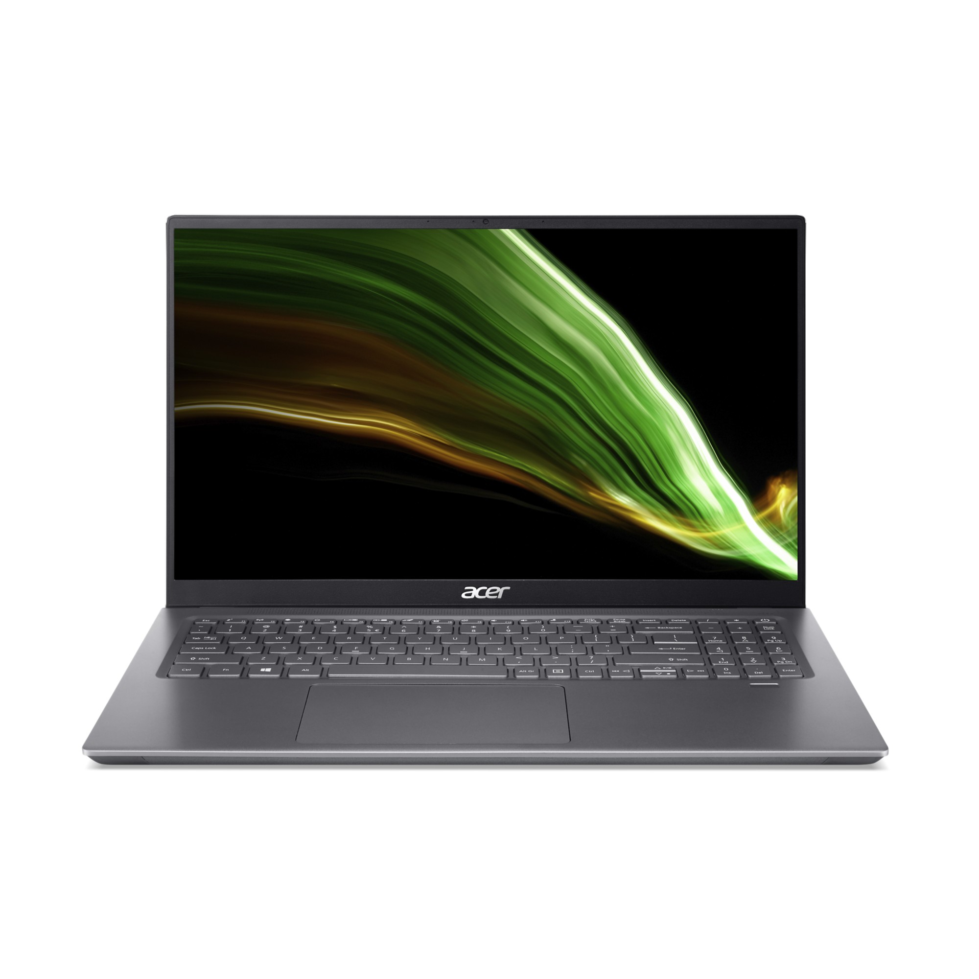 ACER Swift X Steel Gray (NX.AYKEU.006), 16.1" IPS FHD 300 nits (Intel Core i5-11320H 4xCore, 2.5-4.5GHz, 16GB(onboard) LPDDR4X RAM, 512GB PCIe NVMe SSD, GeForce RTX 3050 4GB GDDR6, WiFi6AX/BT 5.0, FPR, Backlit KB, 4cell, HD Webcam, EN/RU/UA, No OS, 1.9kg, photo 1