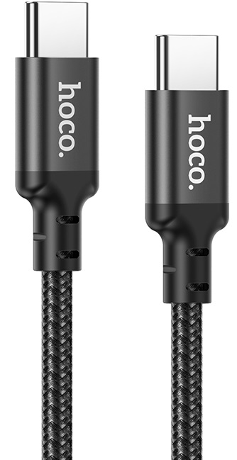 Cable  USB-C to USB-C   HOCO “X14 Double speed”,  1m,  Black, Fast Charge, up to 60W, High-power notebook charging, Charging Data Cable, Outer material: Braided wire+ABS+TPE photo 1