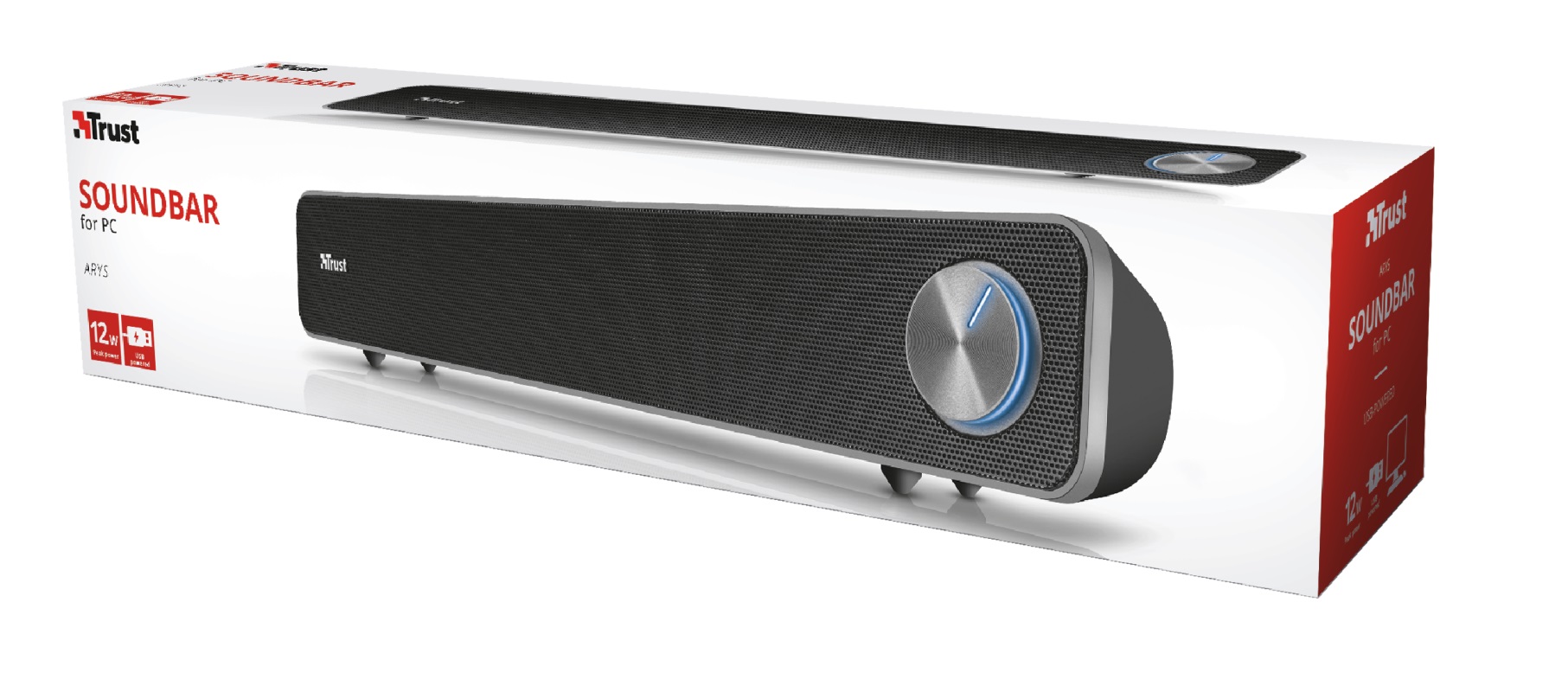 Soundbar Trust Arys Black / 12W / 3,5 AUX / USB power photo 4