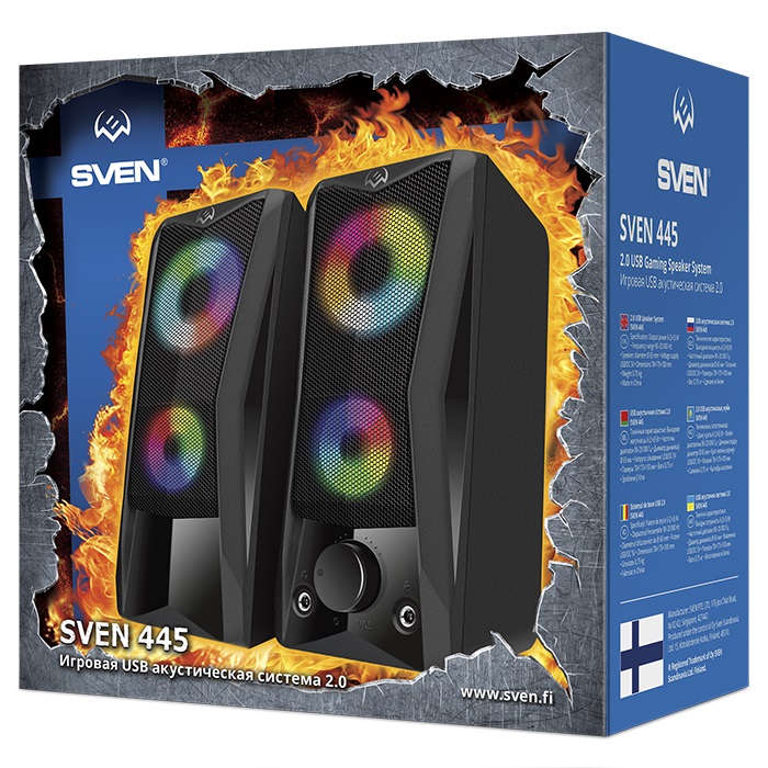 Колонки SVEN 445 / 6W / USB power / RGB / Black photo 5