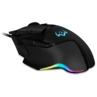 SVEN RX-G975 Gaming, Optical Mouse, 200-10000 dpi, 9+1 buttons (scroll wheel),  DPI switching modes, Two navigation buttons (Forward and Back), RGB backlight, Soft Touch coating, USB, 1.8m, Black thumbnav 3