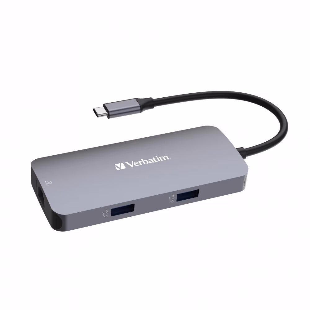 Adaptor Multiport Verbatim CMH-05/ USB-C/ 2xUSB-A 3.0/ 1xUSB-C (PD 100w)/ HDMI/ RJ45