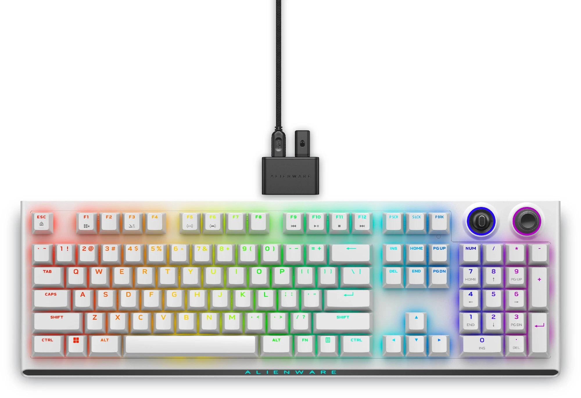 Трехрежимная беспроводная игровая клавиатура Dell Alienware AW920K / CHERRY MX Red/ Lunar Light
